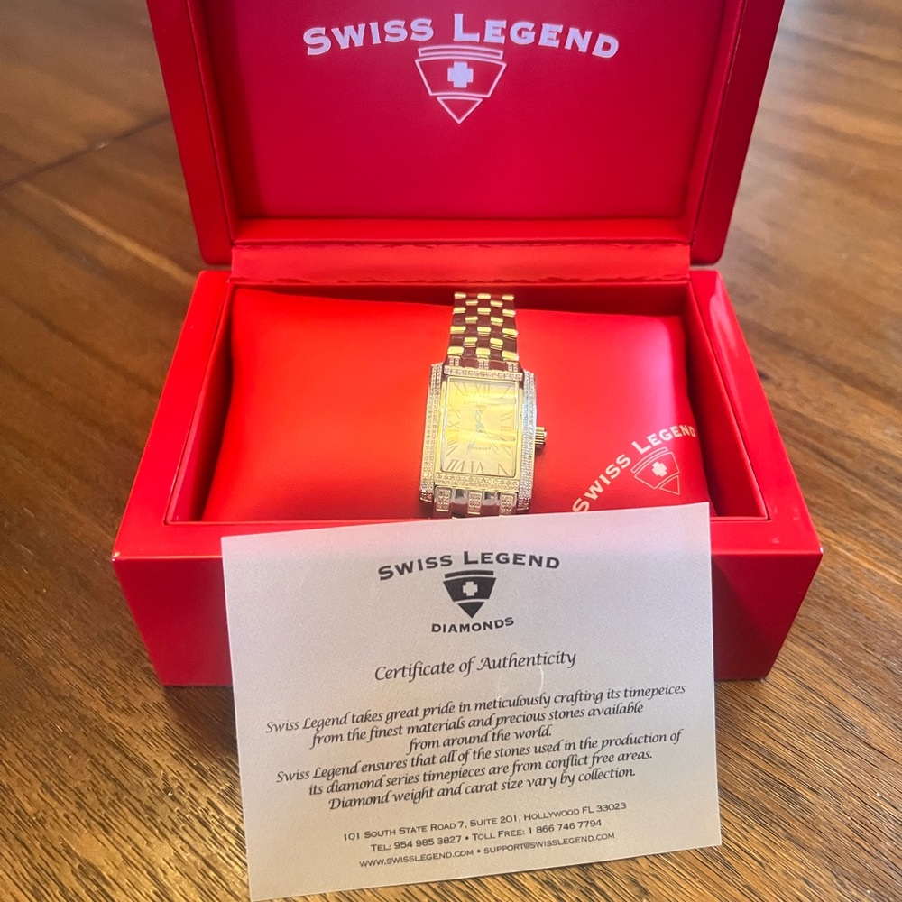 Swiss Legend Ladies Diamond Watch -new with tags